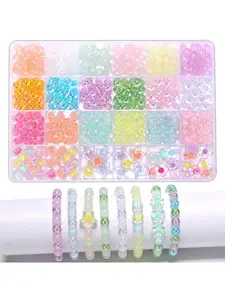 600pcs 8x7mm Transparent Acrylic Beads Mixed Colors, DIY Jewelry Making Supplies, Beading Making, Ideal for Bracelets and Necklaces, Craft Essentials