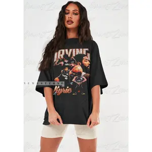 Kyrie Irving Basketball Playoffs Graphic T-Shirt - Classic 90s Vintage Bootleg Tee - Uncle Drew Slam Dunk Apparel - Pro Hoops Fan Gift Shirt