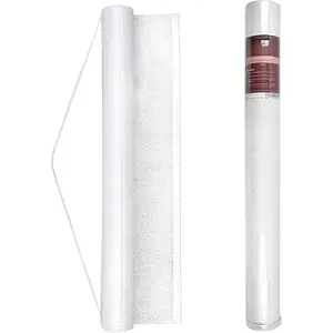 White Wedding Aisle Runner -- Includes Pull String and Double-Sided Adhesive Tape -- Disposable Scroll  Runner  for Indoor or Outdoor Weddings, Prom, Parties (White)