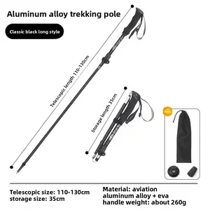 Hiking pole folding aluminum alloy ultra-light ultra-short telescopic outdoor cane walking pole 5 sections hiking and climbing