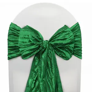 Crinkle Taffeta Chair Sashes Hunter Green (Pack of 10)
