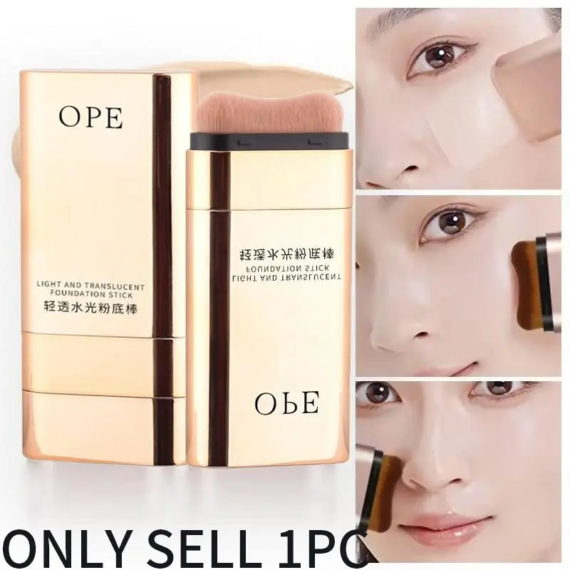 Foundation Stick with  Brush One-step Application Quick Blending High Coverage No Caking Natural Base Makeup for Daily Use