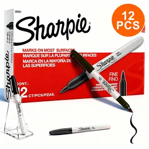 36/24/12 PCS Fine Point Permanent Markers, Black Ink, Quick Dry Markers for Office, Home Use