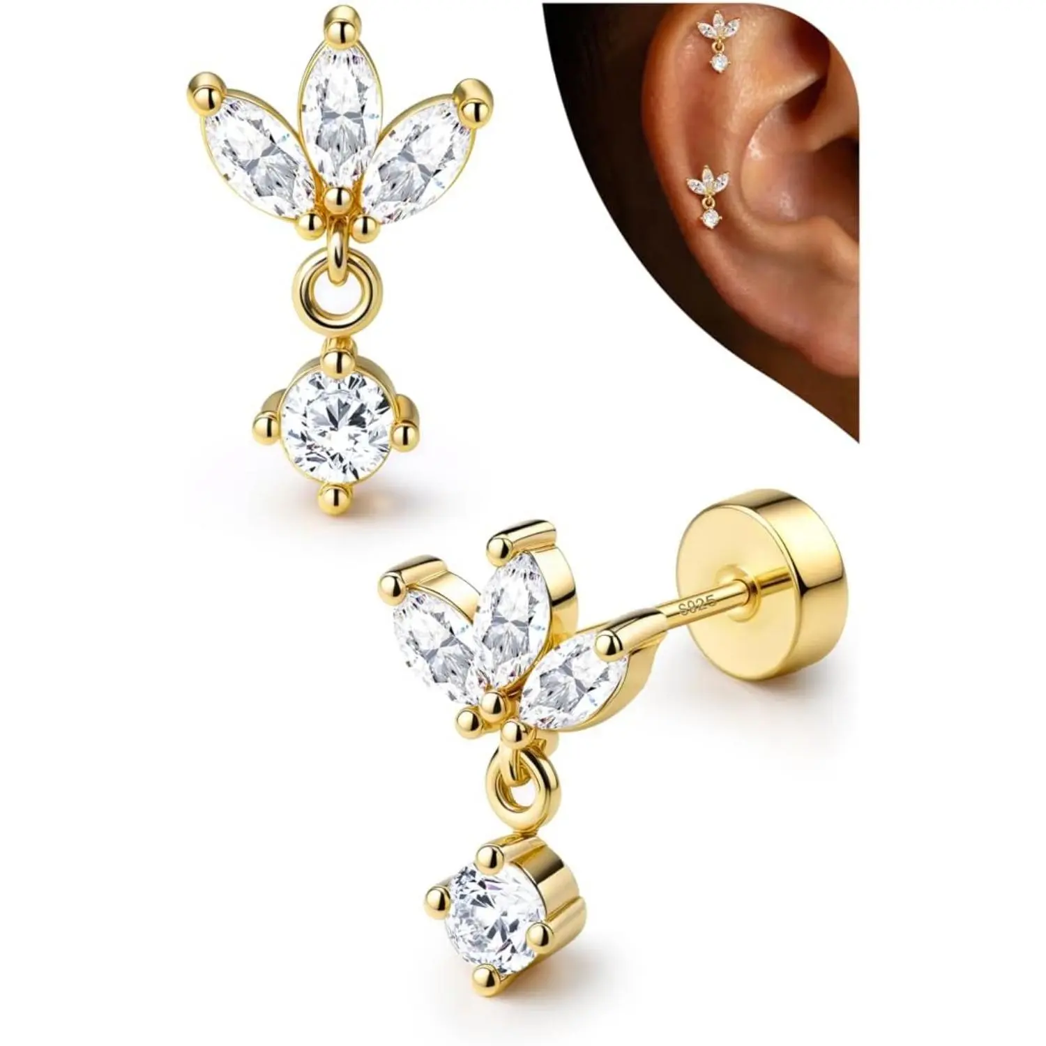 14K Gold Plated-Leaf Dangle