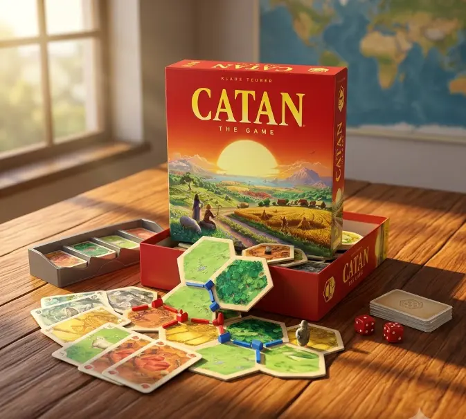 CATAN 6th Edition Strategy Board Game for 3-4 Players Ages 10+, Family Game Night Trading & Building Game, 60 Min Play