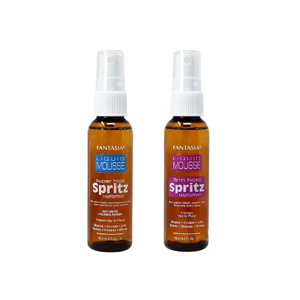 Fantasia IC Spritz Hair Spray Travel Bundle - Super Hold, Firm Hold, 2 oz Compact Haircare Set for All-Day Styling Control, Gym-Ready Use
