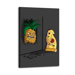 Here's Pineapple! Artistic Wall Decor, Waterproof Canvas Poster, Cute And Vibrant Poster for Bathroom, Living Room, Bedroom, Dorm, A Perfect Gift Idea for New Year Home Decor