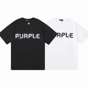 Purple Brand Logo Letter Print T-Shirt 10