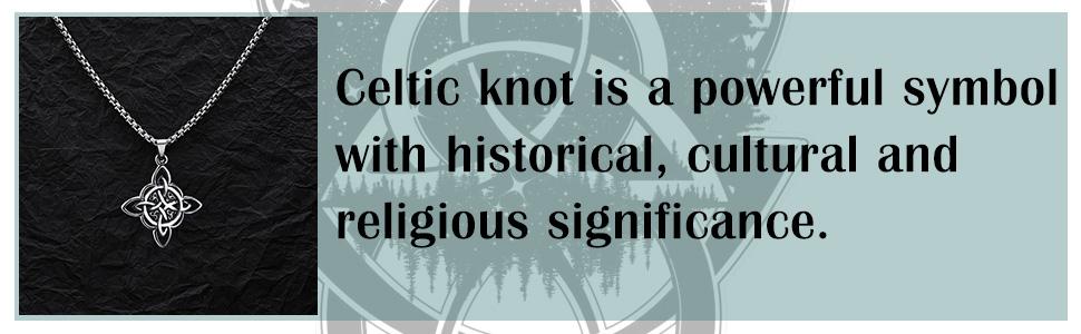 Witches Knot Necklace for Men, Celtic Triquetra Trinity Pendant, Norse Viking Protection Amulet