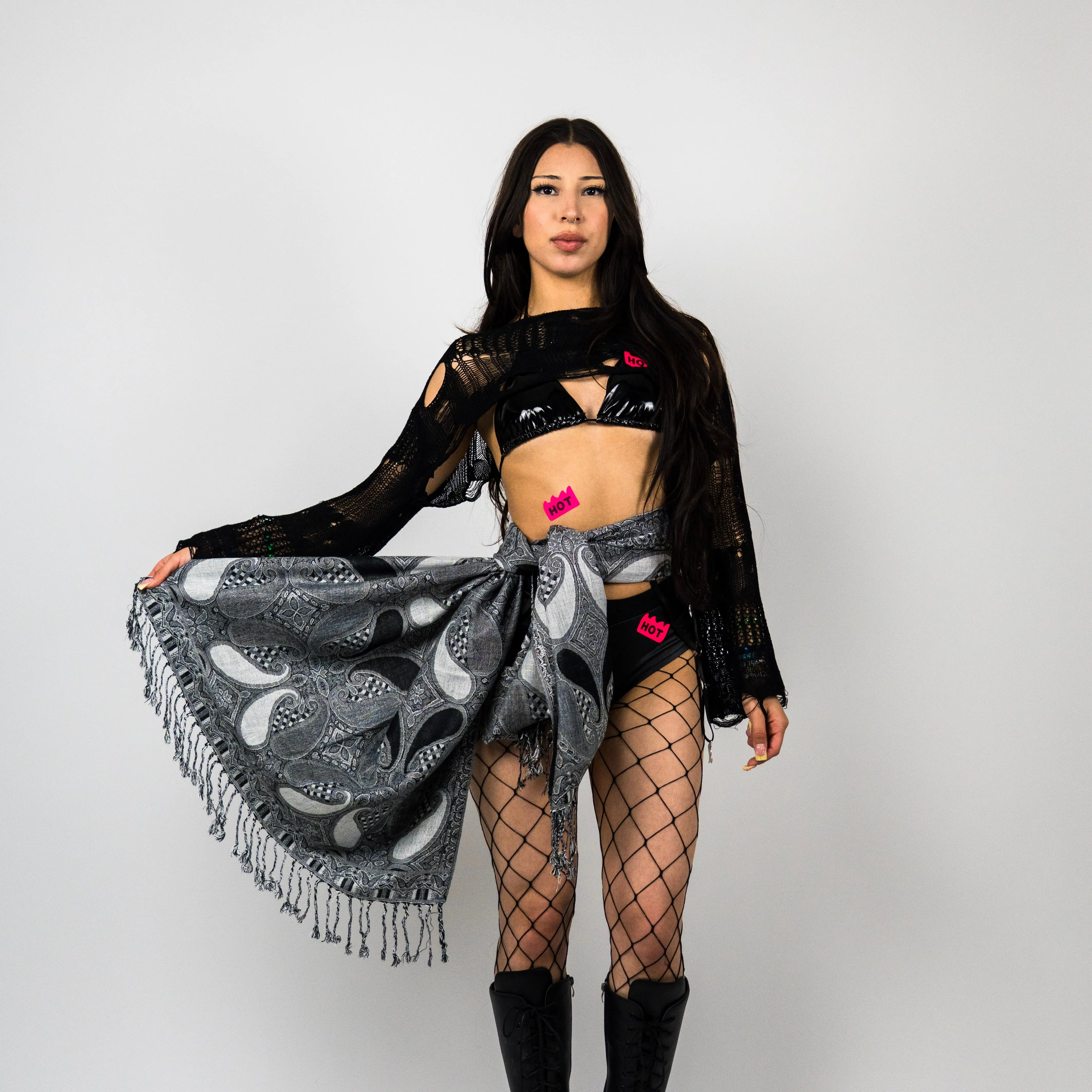 Phantom Drip Rave Pashmina Scarf Phantom Drip Rave Pashmina Scarf