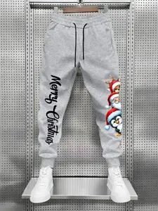 Men's Christmas Theme Jogger Pants, Cute Holiday Elements, Soft Comfortable Fabric, Breathable Skin-Friendly, Perfect Gift for Boyfriend