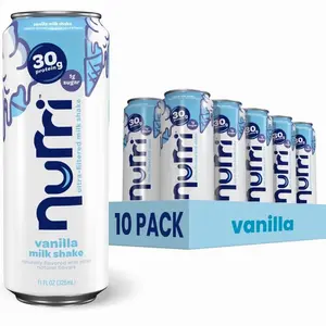 Nurri - 30g Protein Ultra Filtered Milk Shake – Vanilla - Lactose Free, Low Sugar, 150 Calories, 10 Vitamins and Minerals - 11 fl oz, 10 Cans
