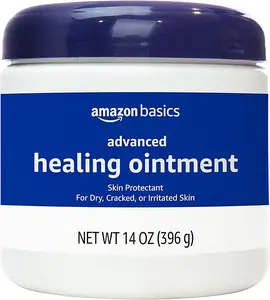 Amazon Basics Healing Ointment & Skin Protectant for Dry & Cracked Skin and Chapped Lips, Fragrance Free, 14 Oz (Pack of 1)