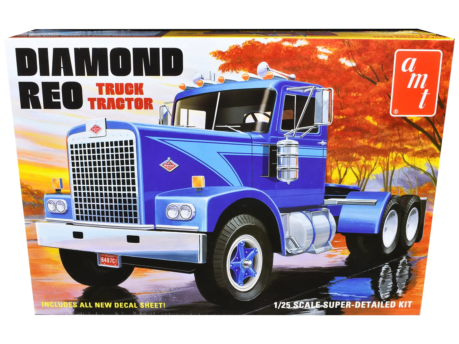 Skill 3 Model Kit Diamond Reo Truck Tractor 1/25 Plastic Model Kit by AMT