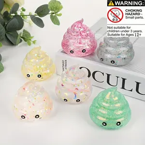 3pcs/set Prank Poop Squishy Toy, Kawaii Squishies, Cute Maltose Squeeze Fun, Glitter, Random Colors, Perfect Gag Gift
