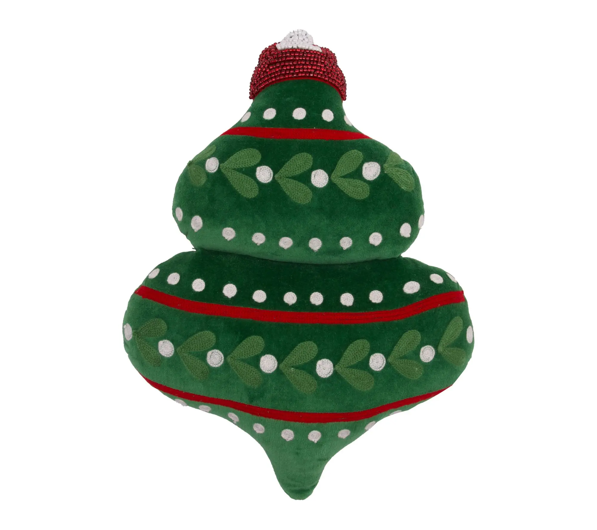 Finial Ornament Christmas Shaped Throw Pillow by Valerie