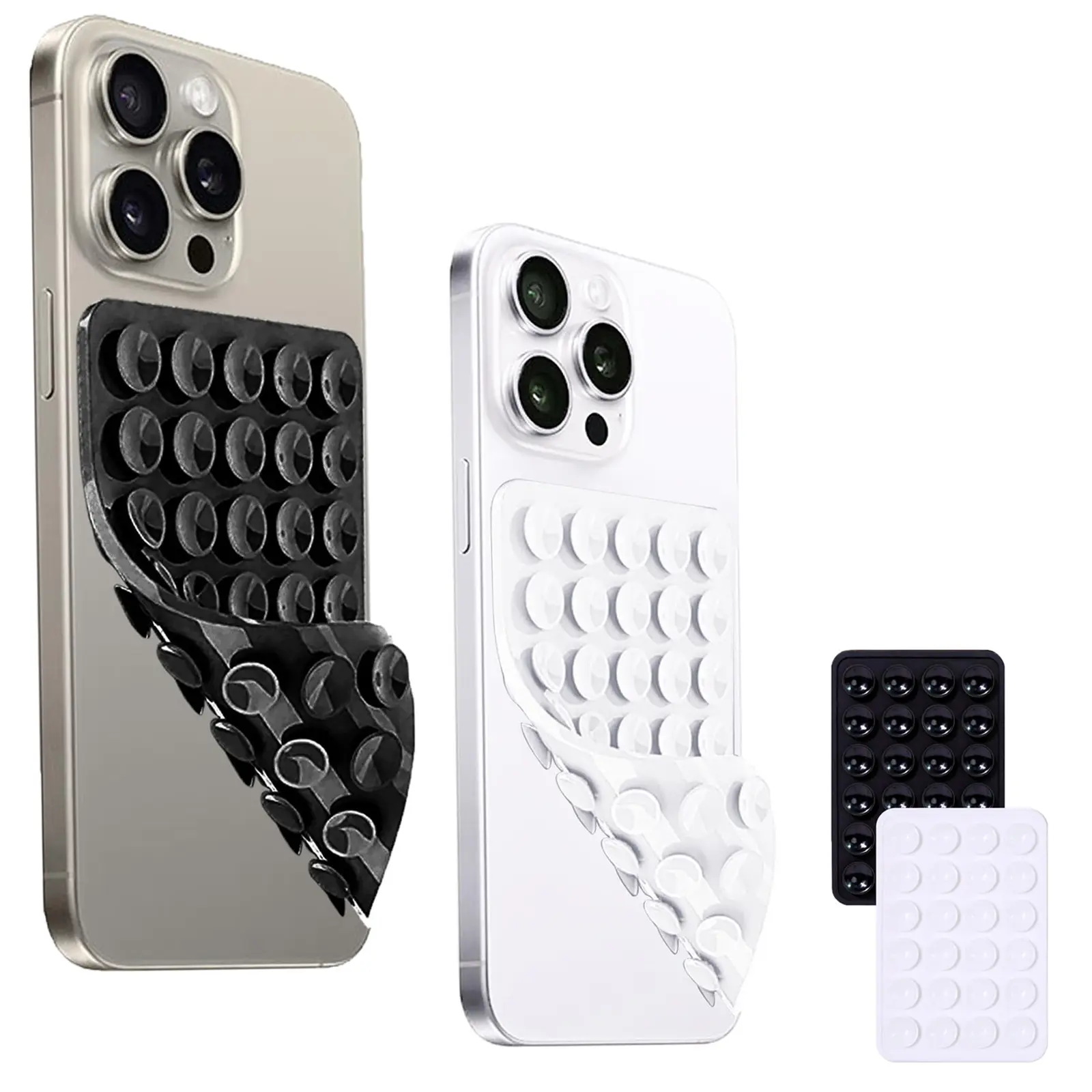 2Pack Silicone Phone Sticky Grip, Suction Phone Case Mount for iPhone and Android, Hands-Free Sticky Cell Phone Grip, Mobile Fidget Mirror Holder for