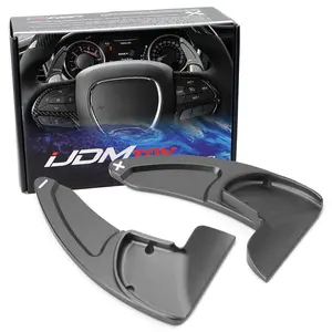 iJDMTOY Gun Metal Grey CNC Billet Aluminum Larger Paddle Shifter Extensions For Challenger Charger Durango, Grand Cherokee, 300/300C