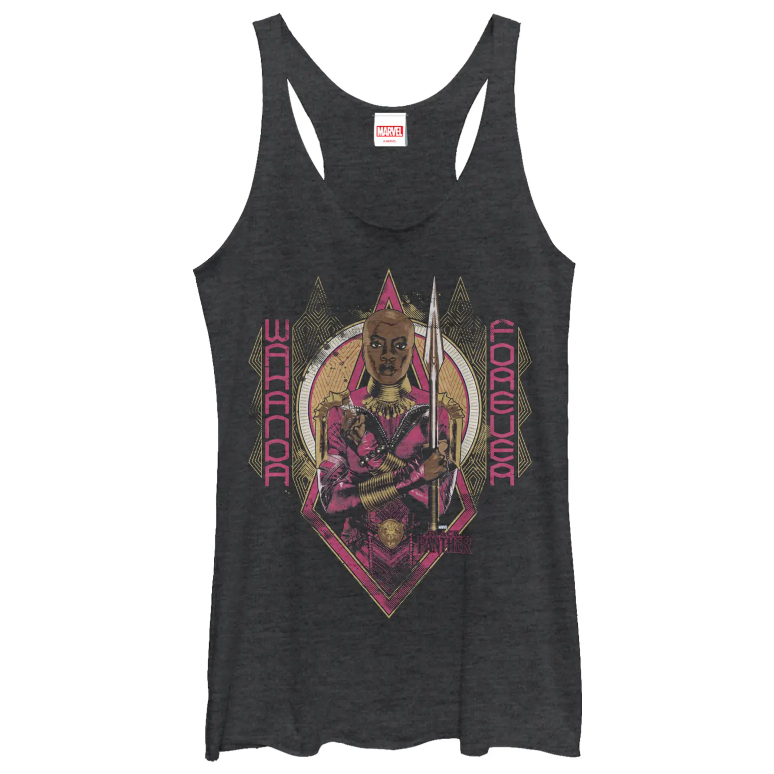 Women's Marvel Black Panther 2018 Okoye Vintage Racerback Tank Top