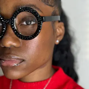 Crystallized Black Circle Glasses