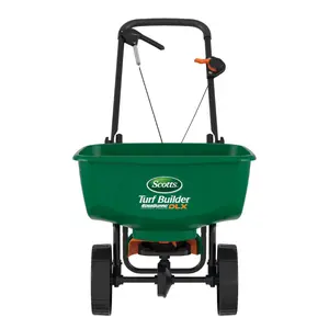 Scotts Turf Builder EdgeGuard DLX Broadcast Spreader for Grass Seed, Fertilizer, Salt and Ice Melt
