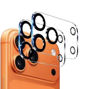 2pcs Camera Lens Protector for iPhone 17 Pro Max 17 Air 16 Plus 13 12 Mini 11 15, [Compatible with Phone Cases] 9H Tempered Glass Camera Screen Protector