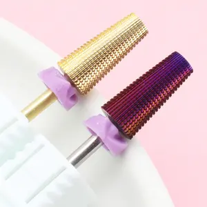 Double Hand Use 5 In 1 Tungsten Steel Nail Milling Drill Bits, Multi-Functional Carbide With High Hardness For Long-Term Gel Removal, 2.35mm Shank Diameter, Nail Art Tools