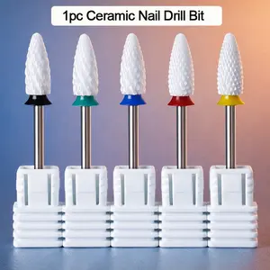 1pc Ceramic Nail Drill Bit for Manicure & Pedicure, Professional Grade Ceramic Grinding Tool, Durable Design for Smooth Nails