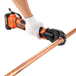 VEVOR Cordless Mini Press Tool, 18V Electric Pipe Crimping Tool for 1/2, 3/4, 1 PEX Pipe Copper Rings, PEX Press Tool Kit with 2pcs Battery, Fast Charger Carrying Case - Meet ASTM F1807 Standard