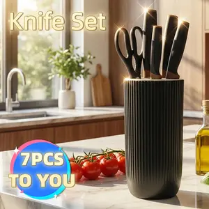 All-in-One 14PCS Kitchenware Set, Sharp Stainless Steel Cutlery Kit with Storage Holder & Heat Resistant Silicone Spatula Spoon Utensils, Space Saving Kitchen Gadget Set for Home Cooking