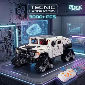 Snowfield Hummer RC Tracked Vehicle Building Block Set, Off-Road Technic SUV Toy with Anti-Slip Tracks, STEM Educational Model Kit for Kids Boys Ages 8-14, Adult Collectible Car Gift, SummerVibes Outdoor Fun fathersdaygift
