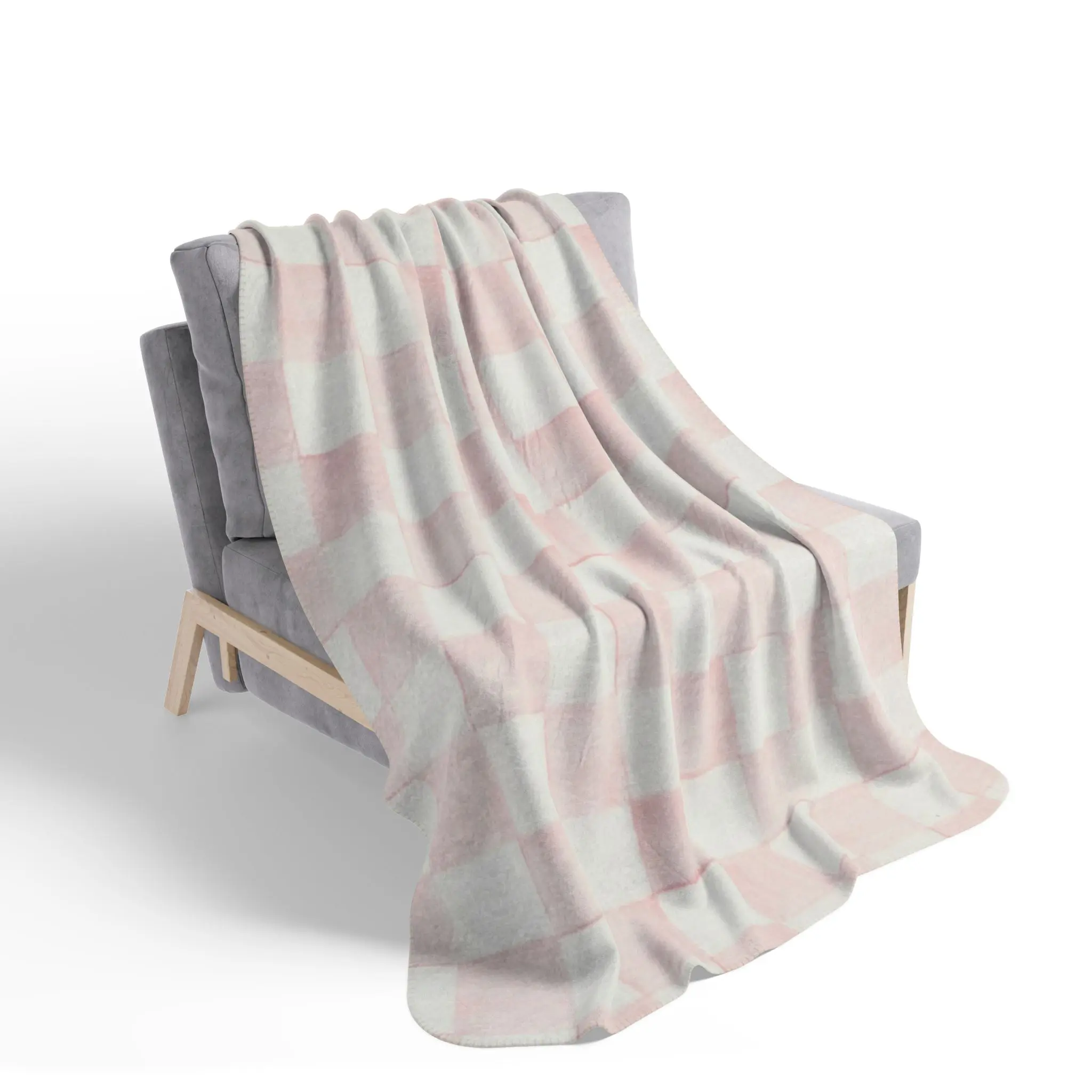 Mackenzie Childs Rosy Check Blanket - Soft, Warm and Lightweight