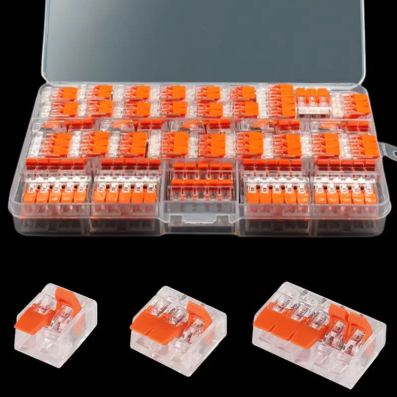 Fast Splice Wire Terminals Kit, Universal Lever Wire Connectors, Electrical Wire Connectors with PVC Flame Retardant Shell, Multifunctional Home Appli