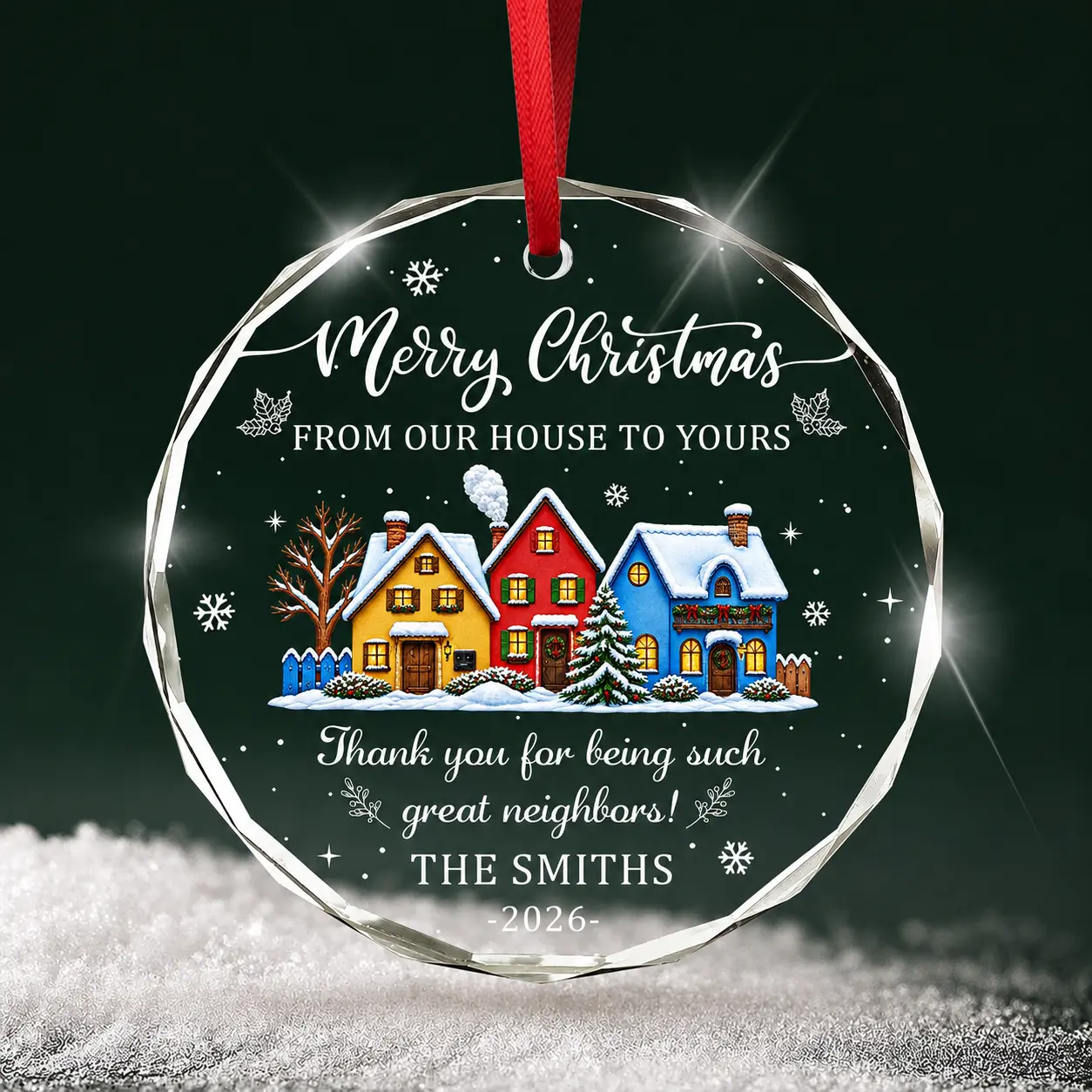 Neighbor Christmas Ornament, Christmas Gift for Neighbor, Best Neighbor Ever Gift, Appreciation Gift, Thank You Ornament, New Neighbor Gift