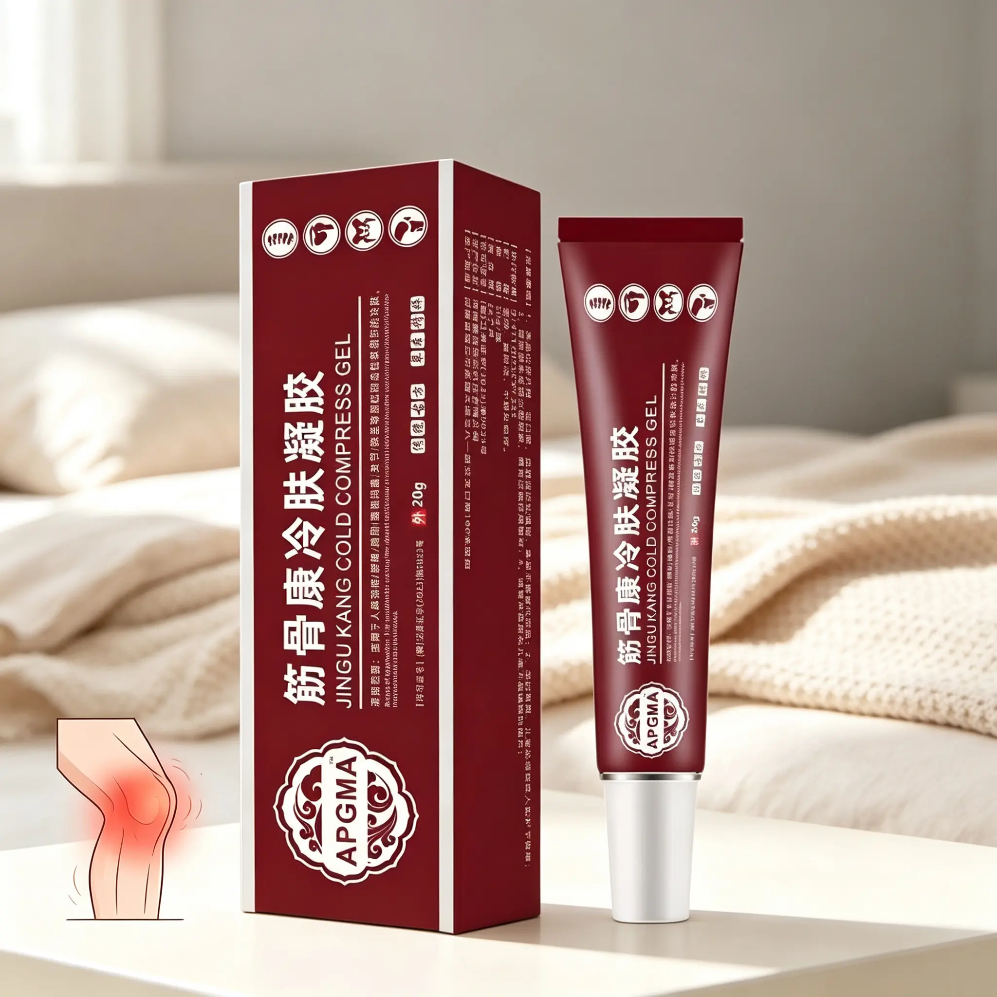 JINGU KANG Fast Cooling Skin Gel – Lightweight Cold Compress, Non-Sticky External Use Cooling Care 20g