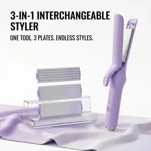 2026 Viral  3-in-1 Ultimate Hair Styler – Interchangeable Curling Iron, Flat Iron & Volumizing Root Crimper | All-in-One Professional Styling Tool with Cool Airflow & Anti-Frizz Tech