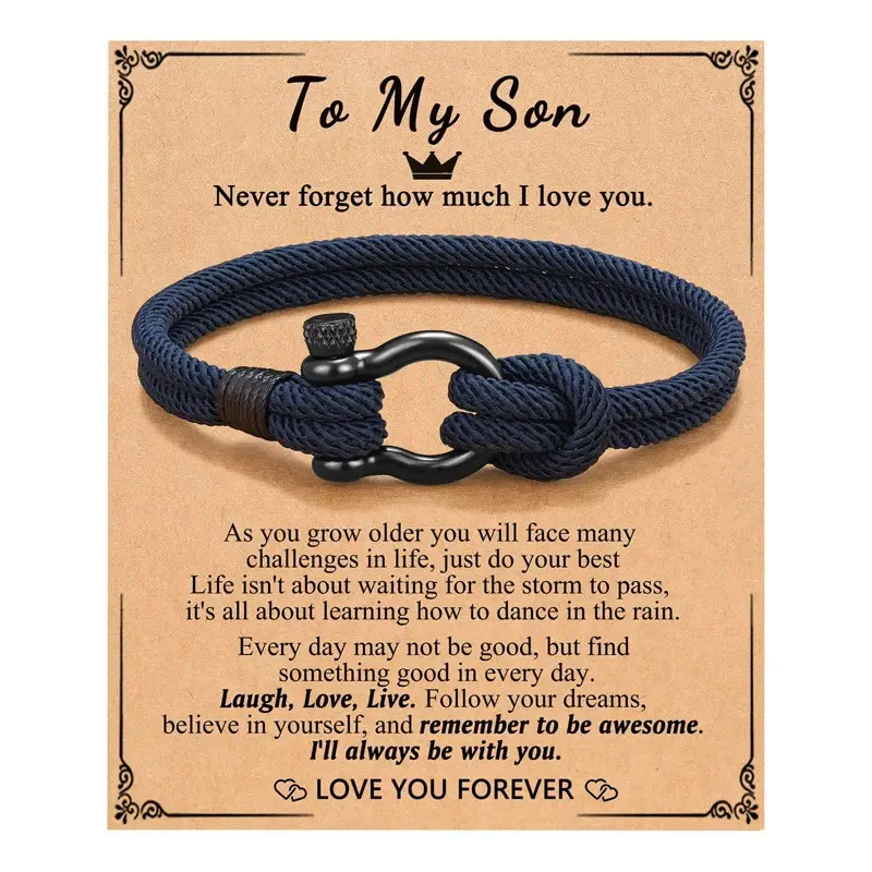 To My Boys Bracelet Gifts Son Bracelet for Son Grandson Nephew Bracelets Birthday Christmas Gifts for Teen Boys