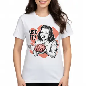Use It Before You Lose It Brain T-Shirt, Unisex Sarcastic Retro Humor Graphic Tee, Dark Humor Brain Anatomy Novelty Short Sleeve Apparel for Men and Women, Aesthetic Vintage Scientific Gift Fashion Top, Viral Trendy Retro Streetwear Shirt