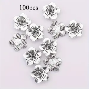 3D Flower Spacer Beads Vintage Zinc Alloy Accessories Stringing Bead Separators DIY Necklace Bracelet Making Jewelry Craft Supplies Jewelry Crafting