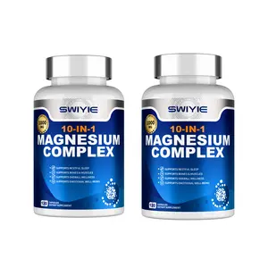 SWIYIE 10-in-1 Magnesium Complex 1000mg Vegan Capsules for Muscle Heart & Relaxation Support 120 Edible Dietary Supplement