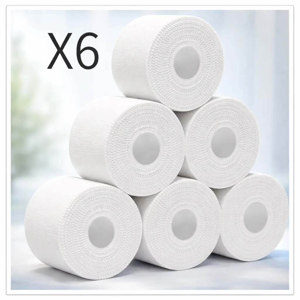 6 Pack car accessories White Athletic Tape, 1.5 Inch * 27 Feet Per Roll, Total 162 Feet, Professional Sports Tape, Rock Tape, Kinesiology Tape & Hemming Tape, Strong Easy Tear No Residue Wrist Ankle Tape for Football Climbing Soccer Gymnastics Injuries