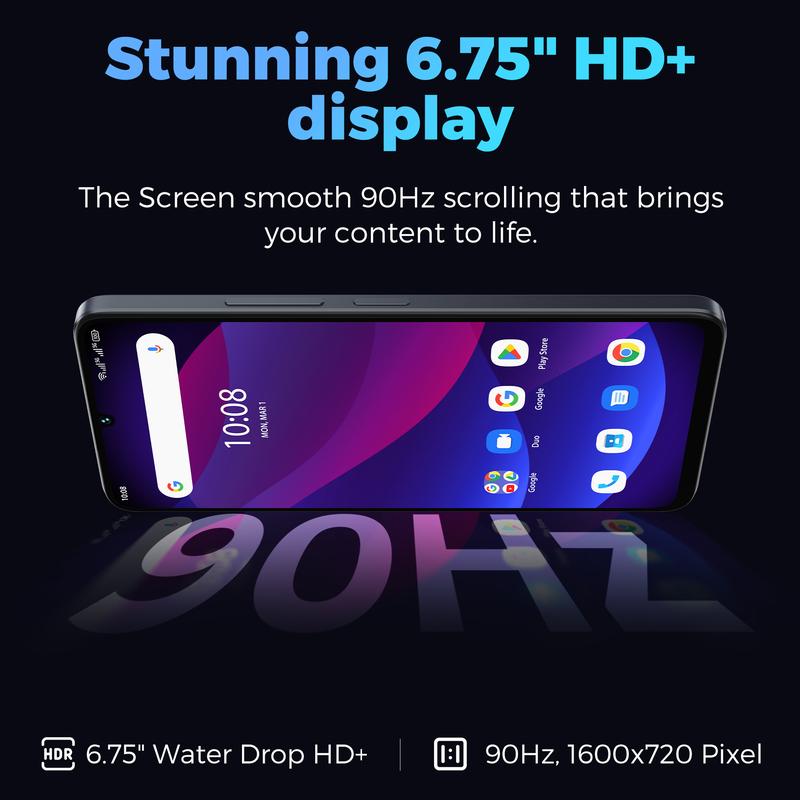 MIRO C67 Unlocked Smartphone - 6.75" HD+ 90Hz Display, MediaTek Helio G36 8 - Core, 4900mAh Battery