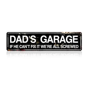 Dad's Garage Metal Tin Sign, Novelty Street Sign, Home Decor, Decorative Plaque, Decorative Wall Sign for Home Farmhouse Garage, Living Room Decor, Home Decor Products, Vintage Garage Signs