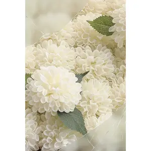 25Pack Artificial Chrysanthemum Ball Flowers Silk Hydrangea Bridal Wedding Bouquet for Home Garden Party Office Coffee House Decoration (Ivory) 2.7inch - Home Improvement.