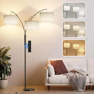 27W Floor Lamps for Living Room - Super Bright Dimmable Tree Floor Lamp, Modern Standing Lamp with Remote & Touch Control, 3 Lights Tall Lamp for Living Room Corner, Bedroom, Office