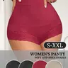 QUASTI 4 Pack Women's High Waisted Lace Panties, Soft Solid Color Underwear with Crisscross Design, Stretch Fabric, Comfortable Everyday Briefs, XS-XXL
