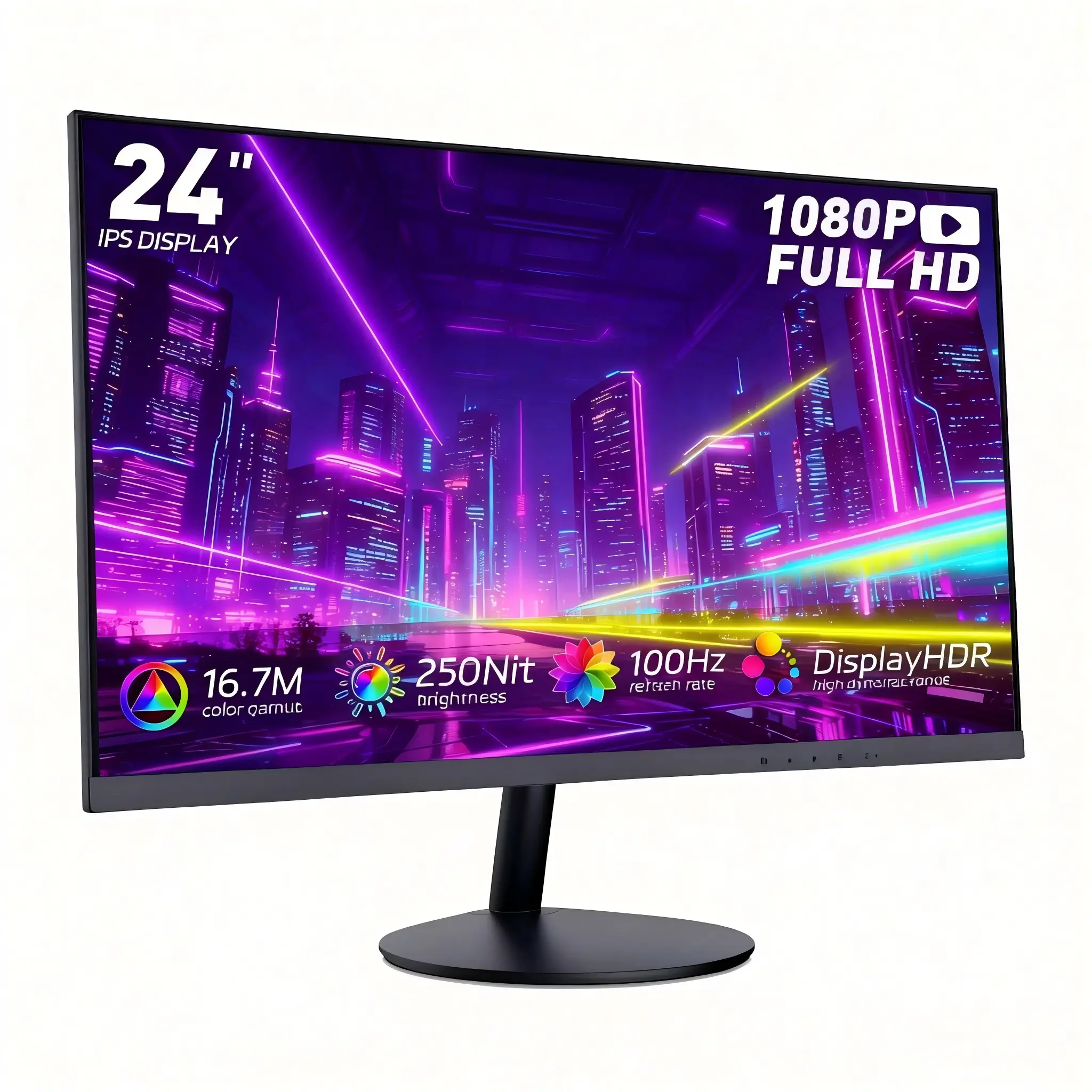 Christmas Edition 24” FHD Fast IPS Gaming Monitor - 100Hz FreeSync, 3ms Response Time, HDMI/DP Ports, PC Computer Screen, Fast Ips Monitor
