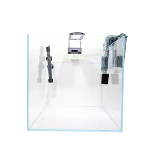 Rimless Ultra-Low Iron Glass Cube Aquarium Kit - Multi-Size Complete Fish Tank Set with Filter, Full-Spectrum LED for Aquatic Pets