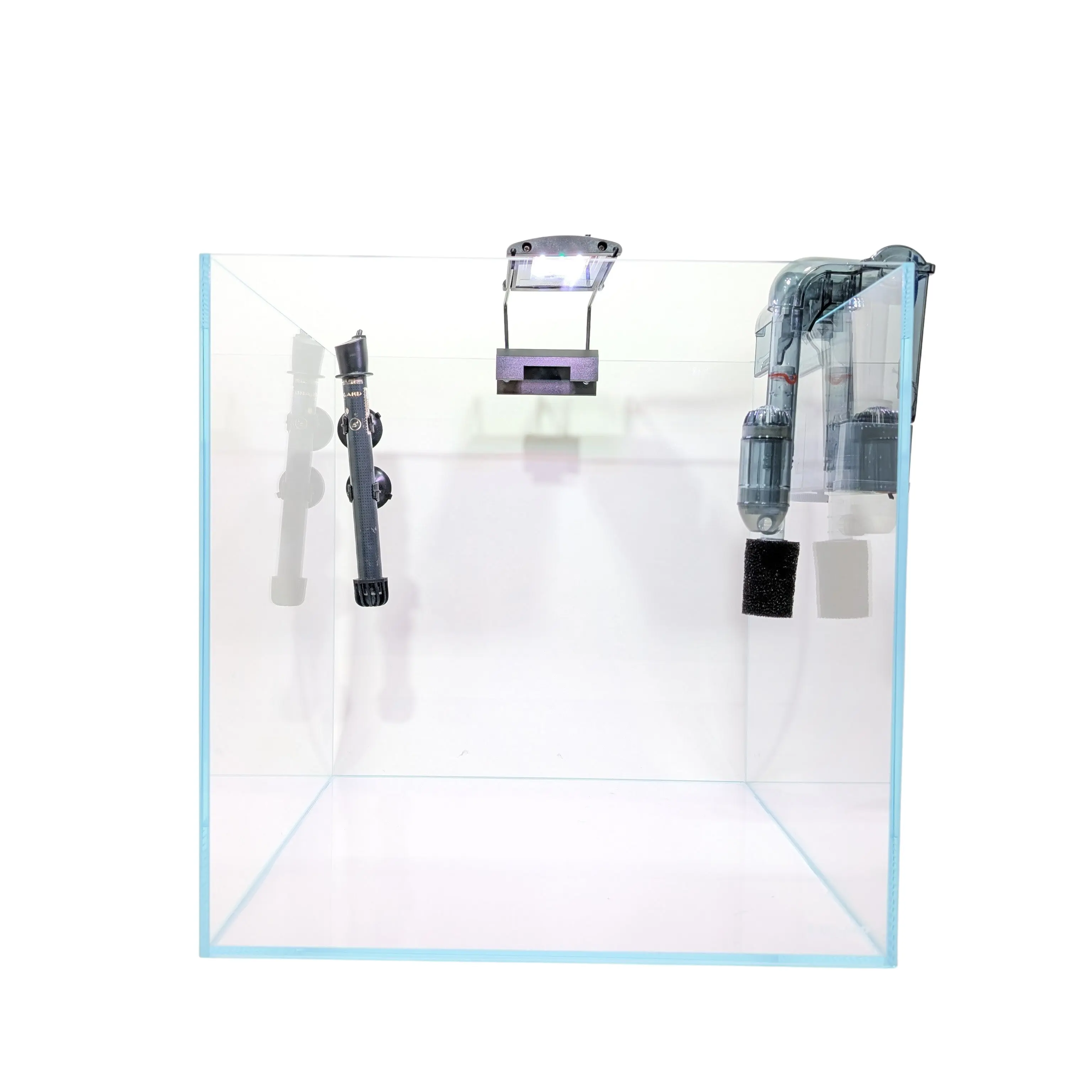 Multi-Size Rimless Ultra-Low Iron Glass Cube Aquarium Kit - Complete Fish Tank Set with Filter, Full-Spectrum LED Light for Aquatic Pets