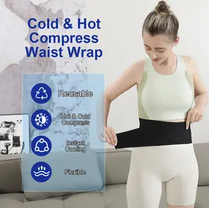 Reusable Hot & Cold Gel Waist Wrap – Quick Relief for Back Pain, Strains, Sciatica,  Adjustable & Fast Swelling Relief Posture Straightener Black